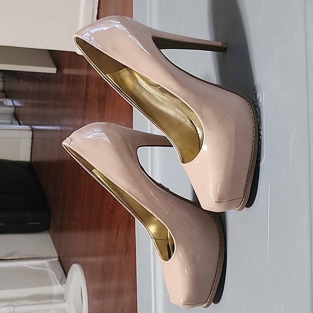 Patent nude platform 6" heel